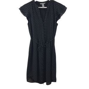 H&M cap ruffle sleeve b&w polka dot dress. Size 4